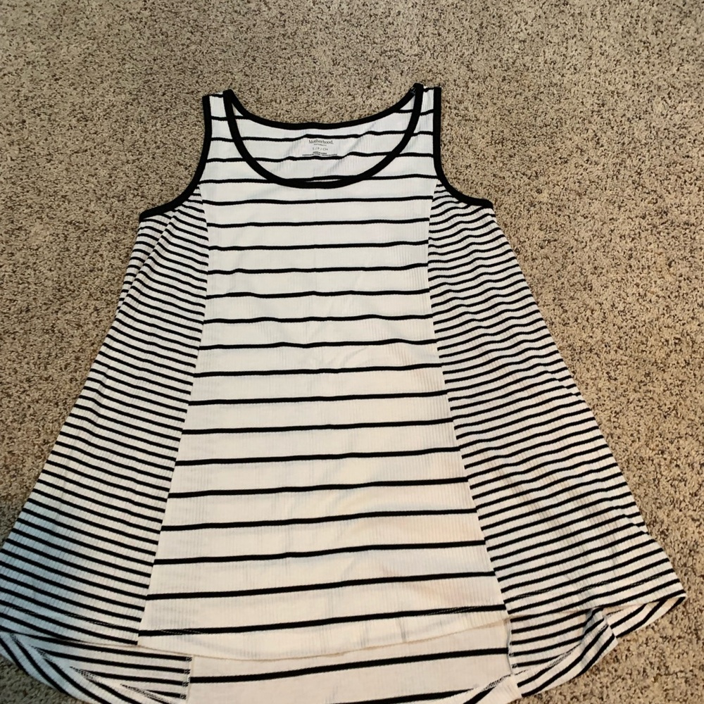 Motherhood Black and White Striped Top